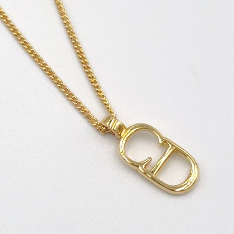Christian Dior Cd Logo Necklace Gold
